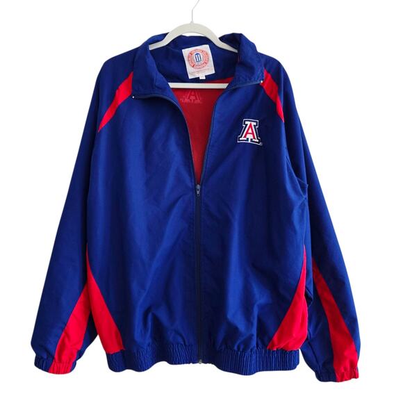 Vintage University of Arizona Windbreaker Jacket Blue Red Embroidered Logo Large - Picture 1 of 5